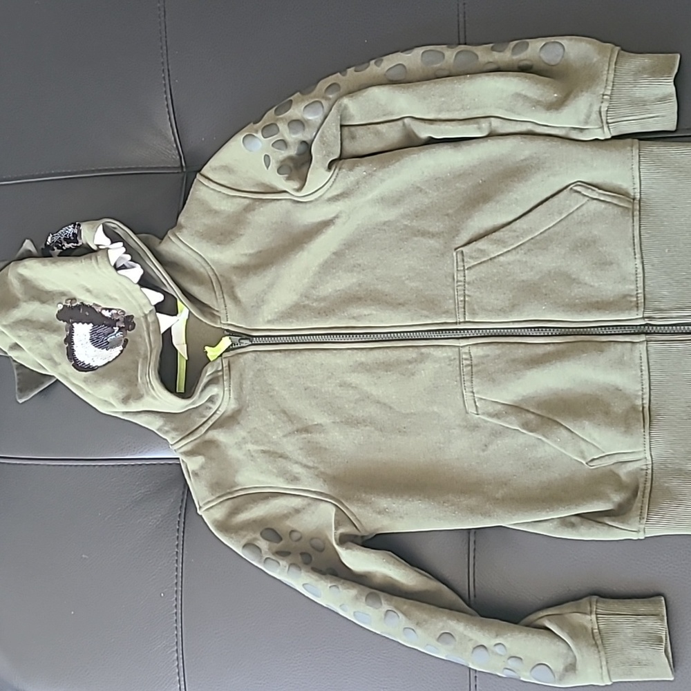 H&M boys sequin dragon zip up hoodie size 8/10